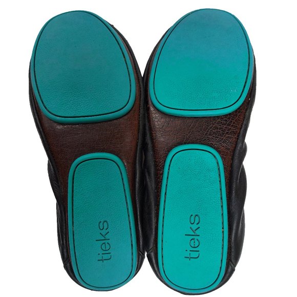 Tieks Ballet Flats by Gavrieli in Matte Black & Teal - Size 6 - Picture 7 of 11